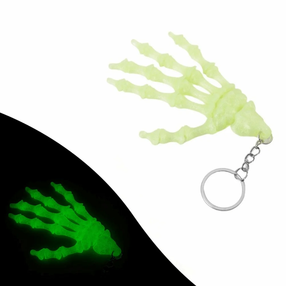 Creative Skeleton Hand Keychain Novelty Handmade Skull Hand Key Ring Miniature Portable Movable Skeleton Hand