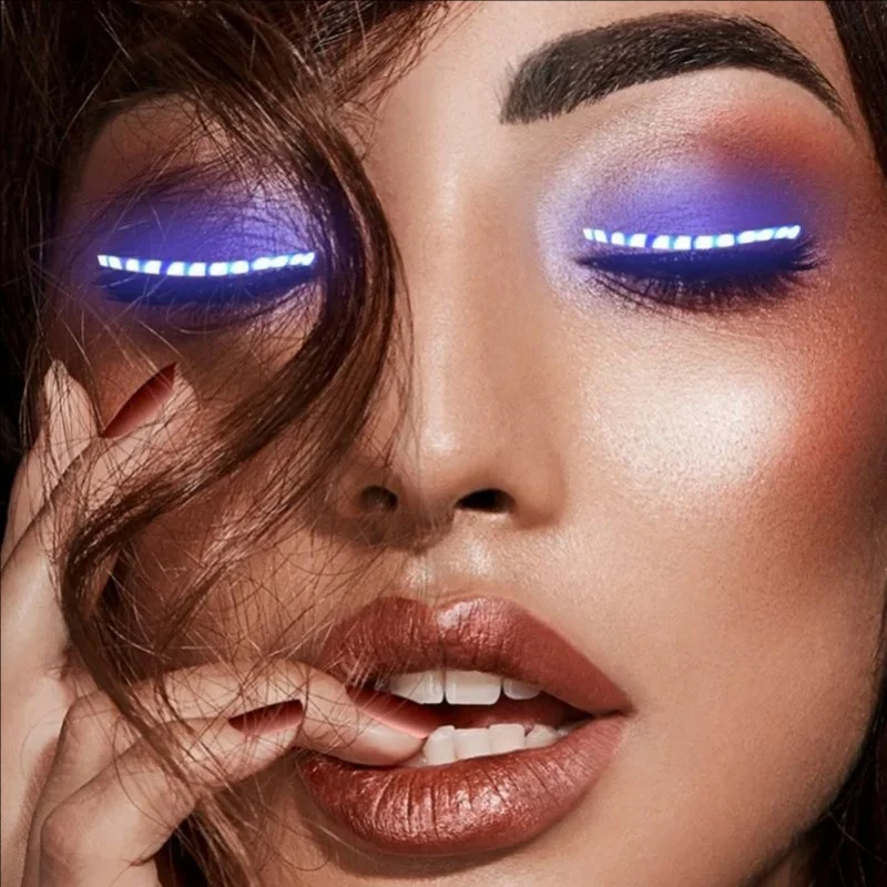 MJ LED Light False Eyelashes Waterproof Shining Charming Makeup Party Club Bar Halloween Christmas New Year Maquiagem Eyel Lashe