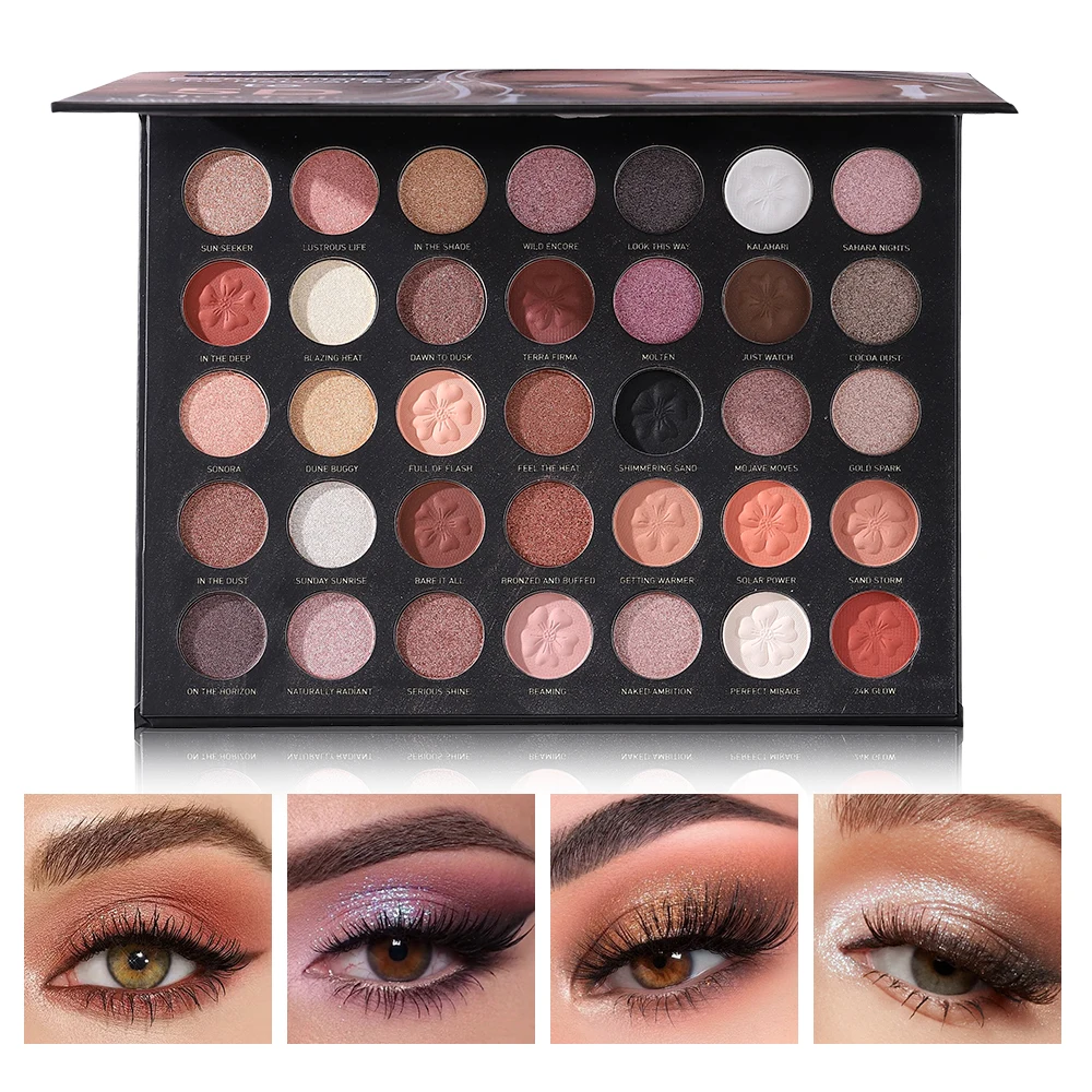 Versatile 35 Color Eyeshadow Palette, Matte & Shimmer, Blendable Formula, Natural Nude to Bold Smoky Looks