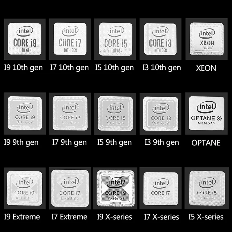 10e Generatie Intel I9 I7 I5 I3 Cpu Metalen Sticker Laptop Logo Sticker Home School Kantoor