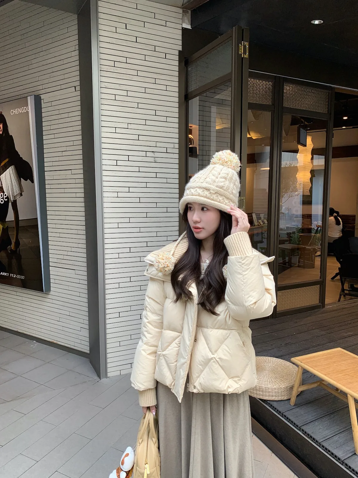 

Женское теплое пальто Viking Pear с воротником, вязаное, с пуховым наполнителем, с лоскутным дизайном, прямого кроя, для повседневной носки, зимняя мода