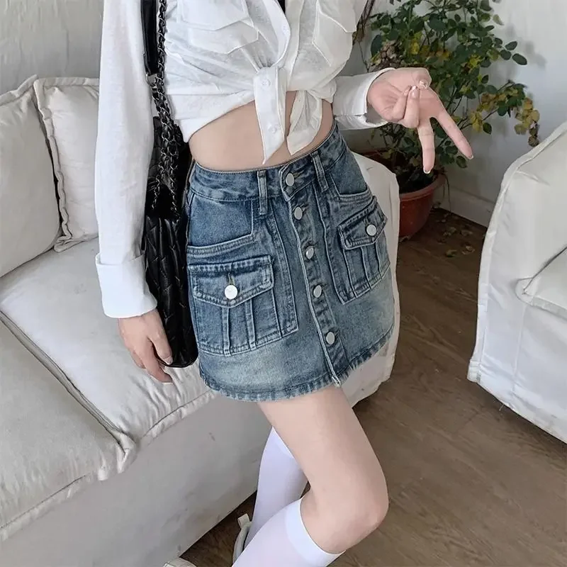 

Chorts Sexy Coquette High Waist Jeans Skirts for Women Pants New in Luxury Elegant Vintage Korean Fashion Chic Woman Denim Skirt
