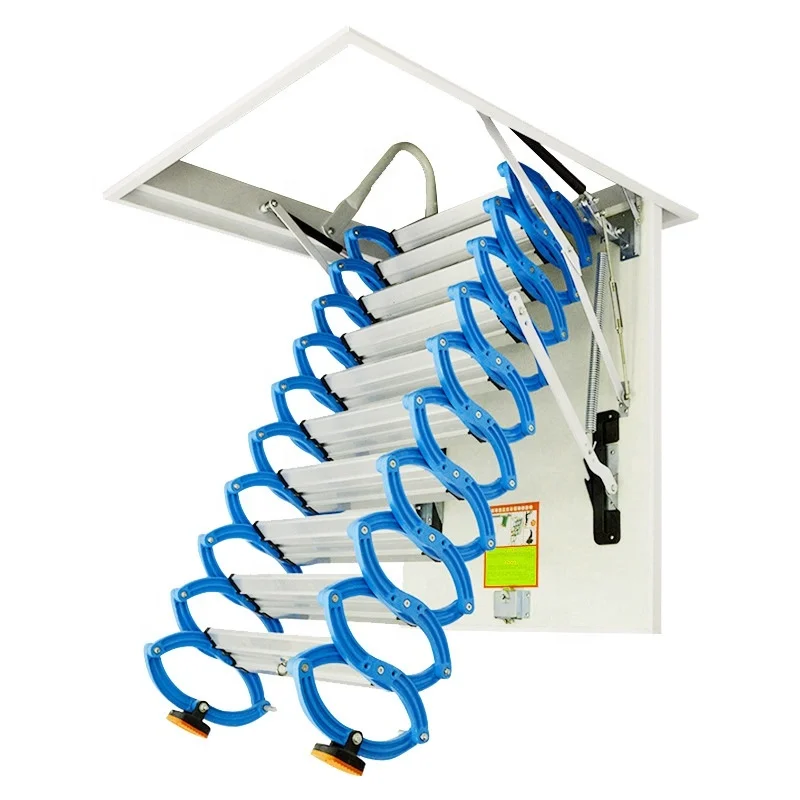 

Attic Roof Hatch Stair Aluminum Folding Stairs For Villa Penthouse