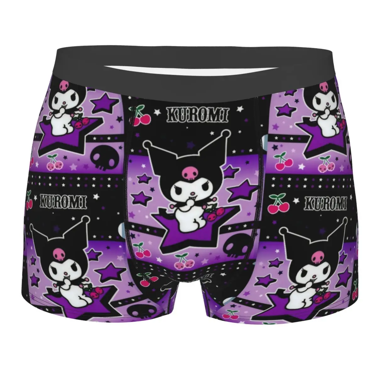 

Нижнее белье в стиле аниме Kuromi Sanrio по индивидуальному заказу, мужские шорты-боксеры с принтом, трусы, дышащие трусы