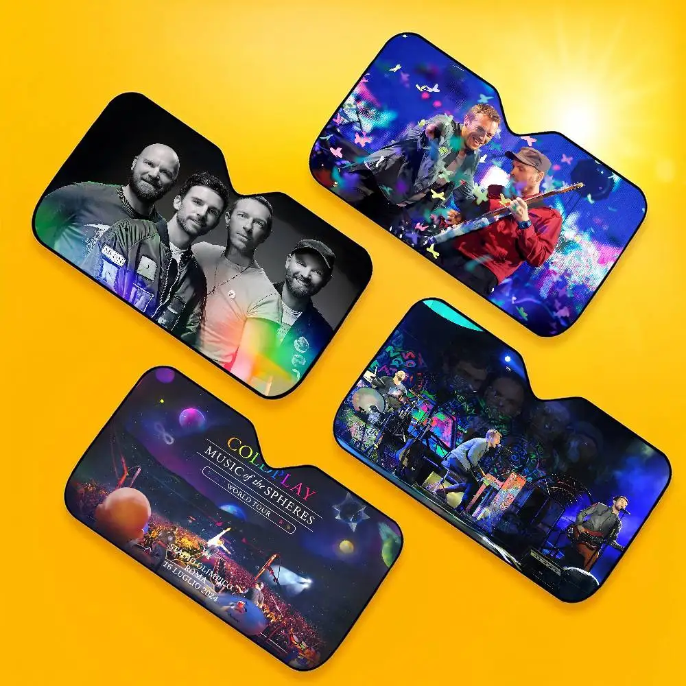 Pop Rock Band C-Coldplay Personalized Windshield Sunshade Car Cover Sun Shade Auto Sun Visor Car-covers Car Solar Protection