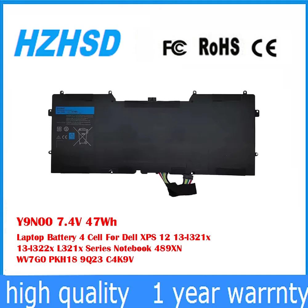 

Y9N00 7,4 В 47 Втч аккумулятор для ноутбука 4-элементный для ноутбука Dell XPS 12 13-l321x 13-l322x L321x серии 489XN WV7G0 PKH18 9Q23 C4K9V