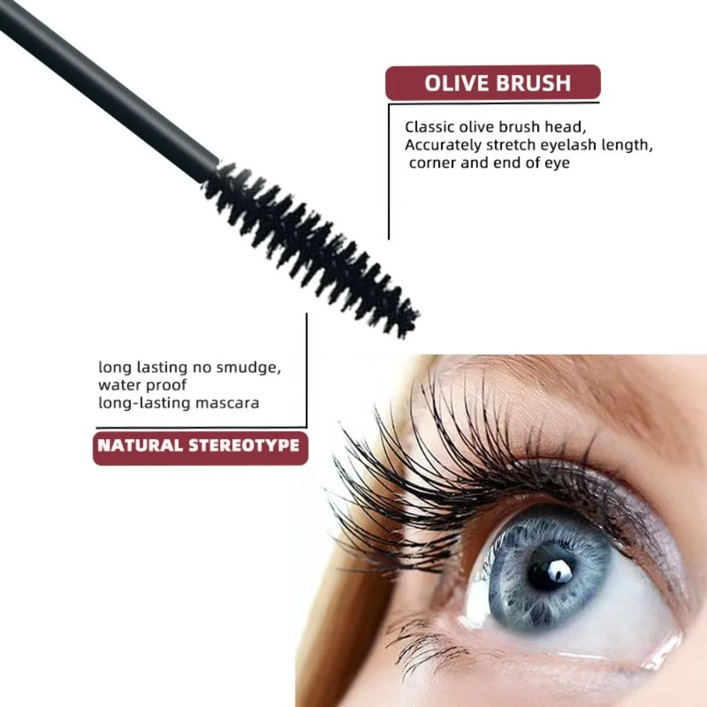 New Waterproof Black Mascara Lengthening Smudge-proof Liquid Fiber Mascara Lasting Natural Eyelash Extension Brush Makeup Tools