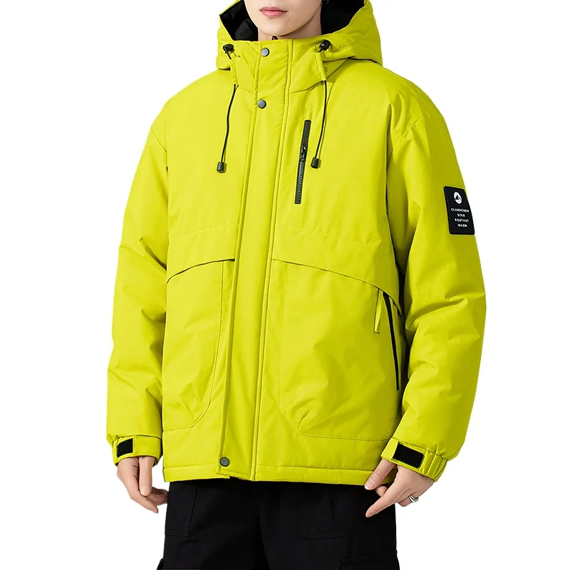

Men's Fishing Jacket Mountain Climbing Coat Men Thickened Hooded Coat New Winter Loose Men Simple and Fashionable Work Jacket