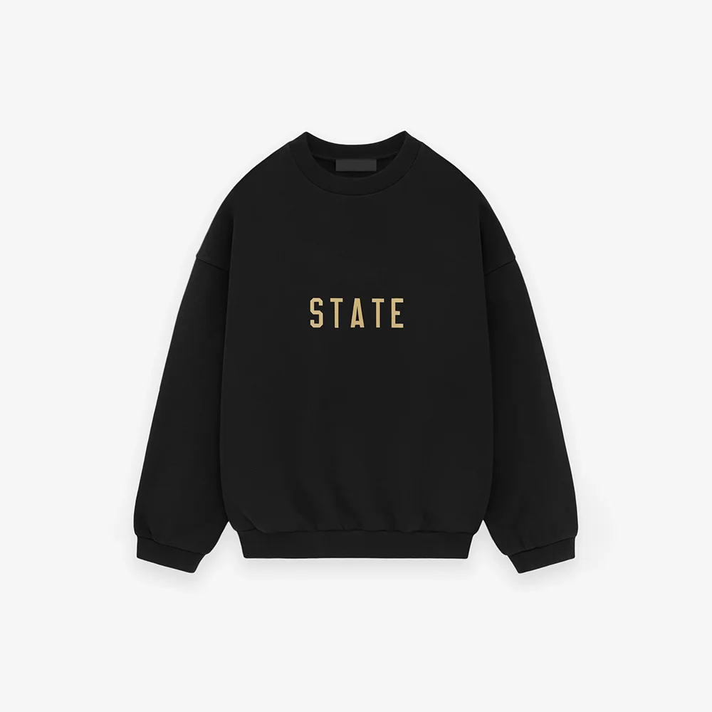 24fw The Back to school Collection Fleece Crewneck Sweatshirts State Logo Print Pullover Men Women Fashion Streetwear Sweatshirt