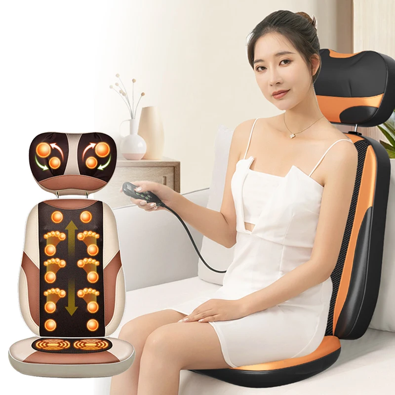 OEM Portable Neck Back Foot Kneading Seat Vibration Massage Home Car Electric Massage Cushion With Heating