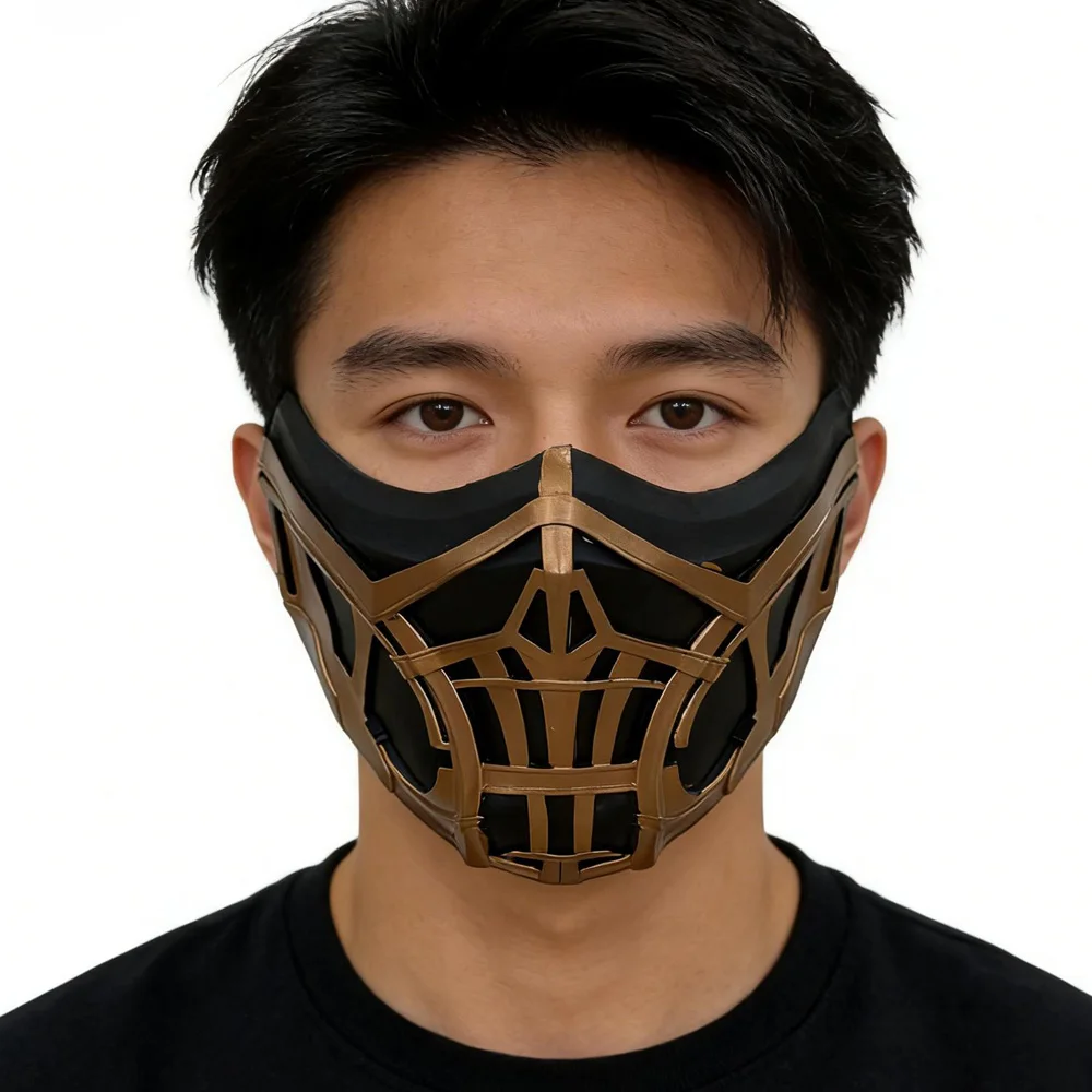 

Mortal Kombat Mask Cosplay Sub-Zero Scorpion Half Face Latex Masks Halloween Carnival Dress Up Party Costume Props