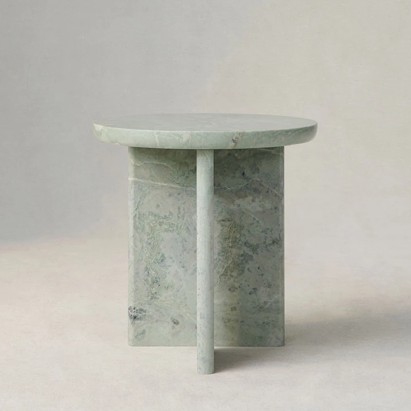 &d  Furniture Home Decor Natural Stone Living Room Furniture Custom Size Color Marble Round Side Table for Living Room