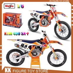 Maisto-赤いBull ktmスーパークロスダイキャストモデル,子供向けのオートバイギフト玩具,Mxgp 450 SX-F,工場版2018, #84, 1:6,新しい