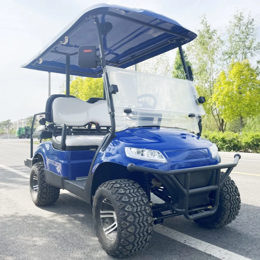 

Electric 4 Seater Golf Cart 60V 4KW AC Motor With Off Road Tires Golf Cart Electric Aluminum Alloy Wheels Wholesale And Retail