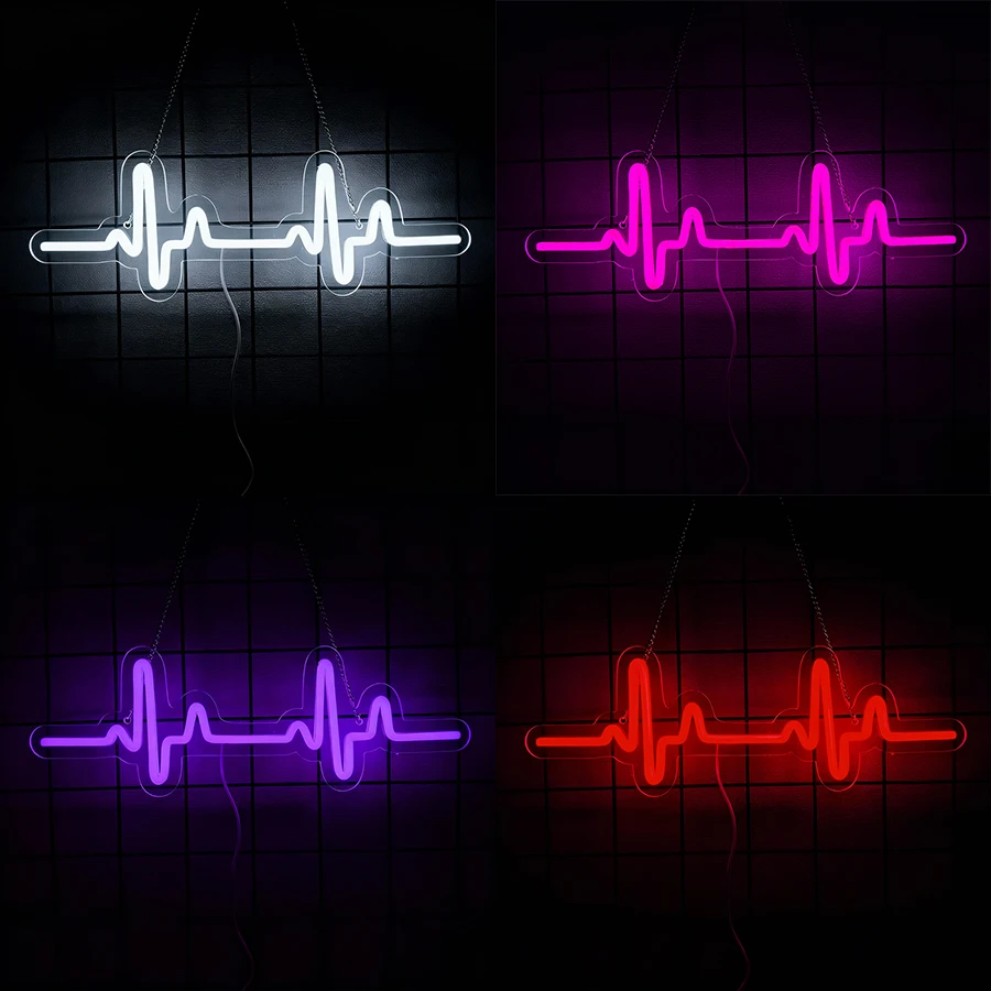 

Многоцветная неоновая вывеска «Сердцебиение» для декора стен, светодиодная неоновая подсветка для спальни, гостиной, декора для вечеринок, клубов, общежитий, питание от USB