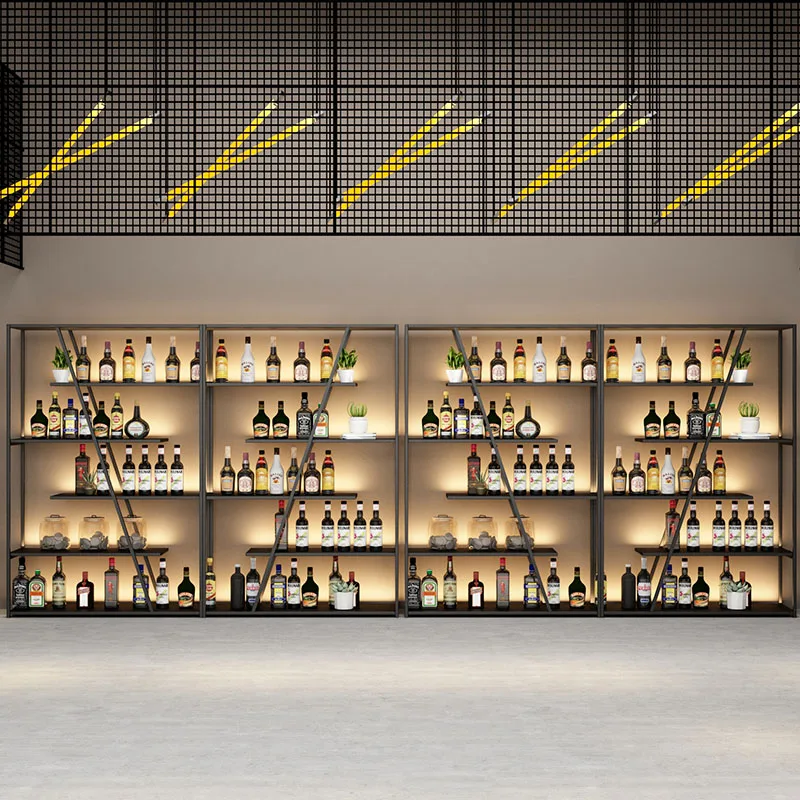 

Modern Nordic Alcohol Cabinets Shelves Drinks Accent Showcase Display Cabinet Wine Light Cantina Vini Refrigerante Bar Furniture