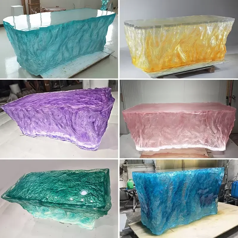 Modern Acrylic Oval Bar Table Restaurant Counter Design Transparent Reception Desk for Hotel Office Living Room