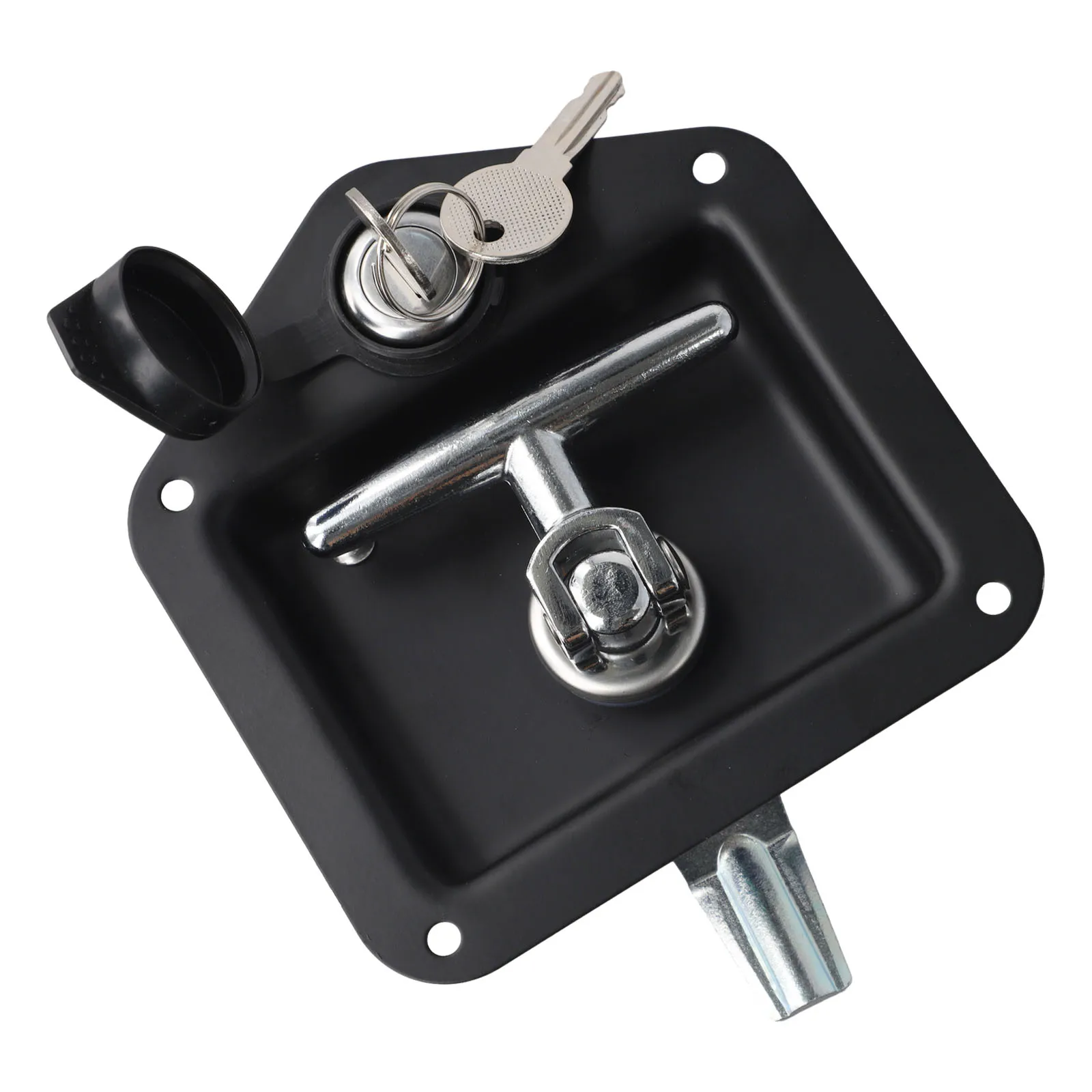 Black Folding T-Handle Latch Compact Folding Handle Lock Tool Box Lock Compact Handle Lock Versatile Compatibility