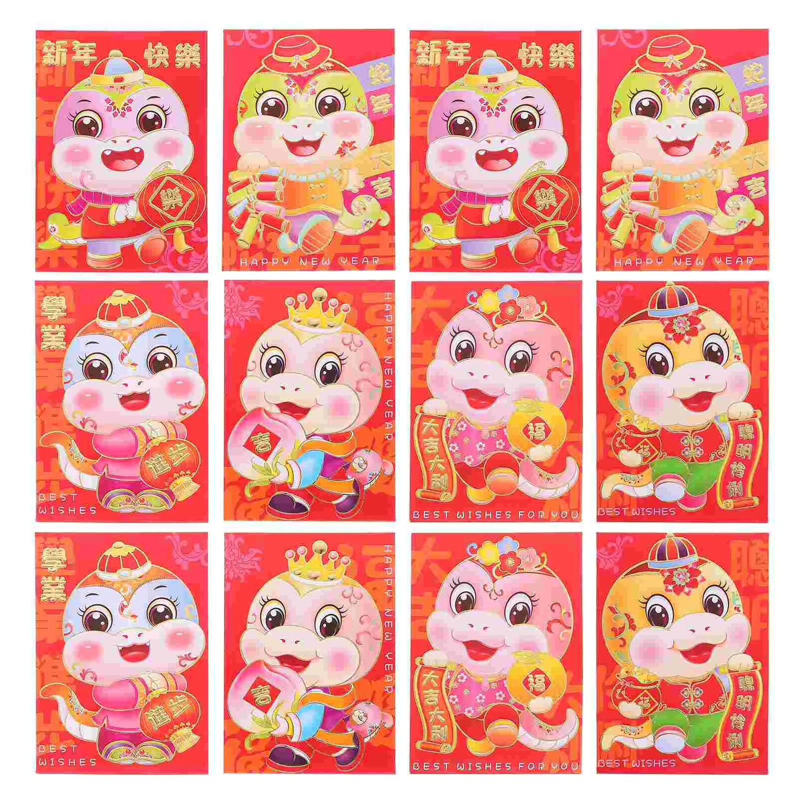 36 Pcs Three-dimensional Year of The Snake Red Envelope Paper Chinese New Packets