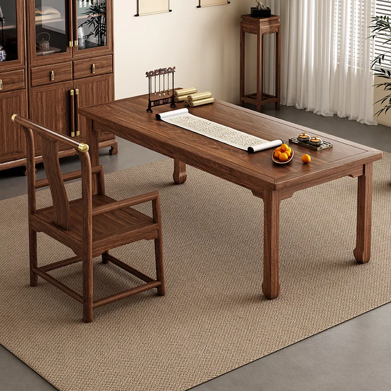 New Chinese solid wood desk home writing desk office table modern simple table