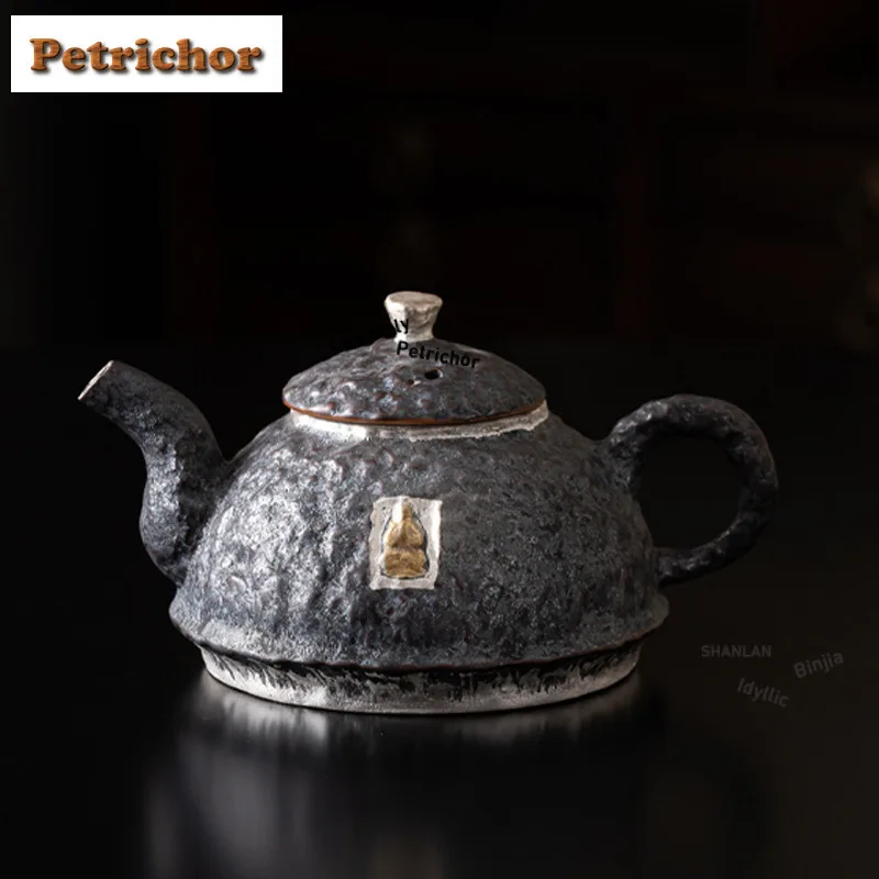 210ml Kiln Fambe Dunhuang Teapot Antique Tea Infuser Pot Tea Brewing Kettle With Filter Green Tea Cha Supplies Gift Supplies