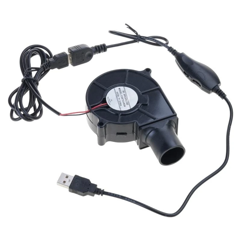 

5asd 7530 Вентилятор для барбекю 5 В 3000 об/мин USB-вентилятор с кабелем 280 см для приготовления пищи на пикнике с скорости