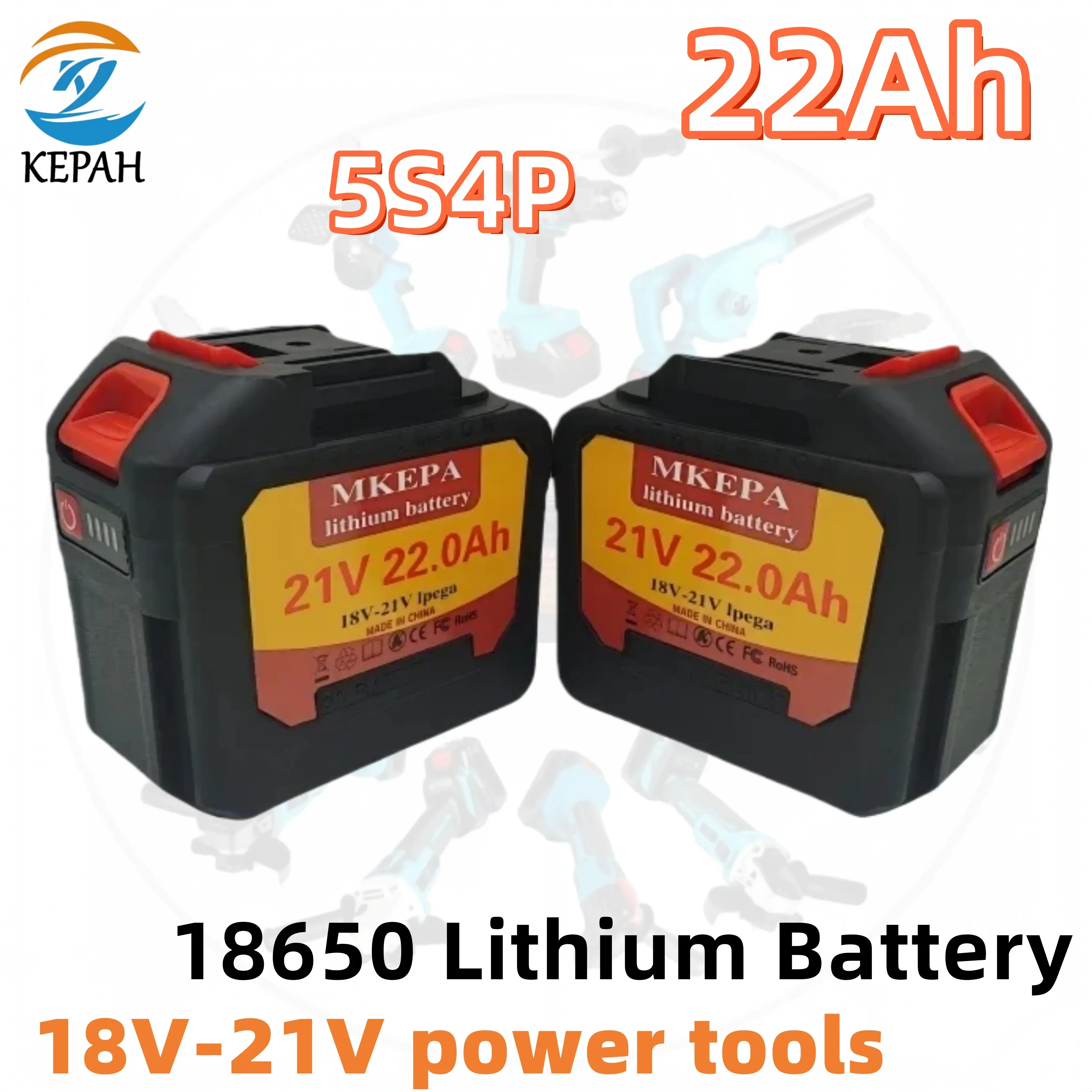 

Литиевая батарея высокой емкости 21В 22.0Ач | 5S4P, совершенно новая, перезаряжаемая, для беспроводных электроинструментов Lpega