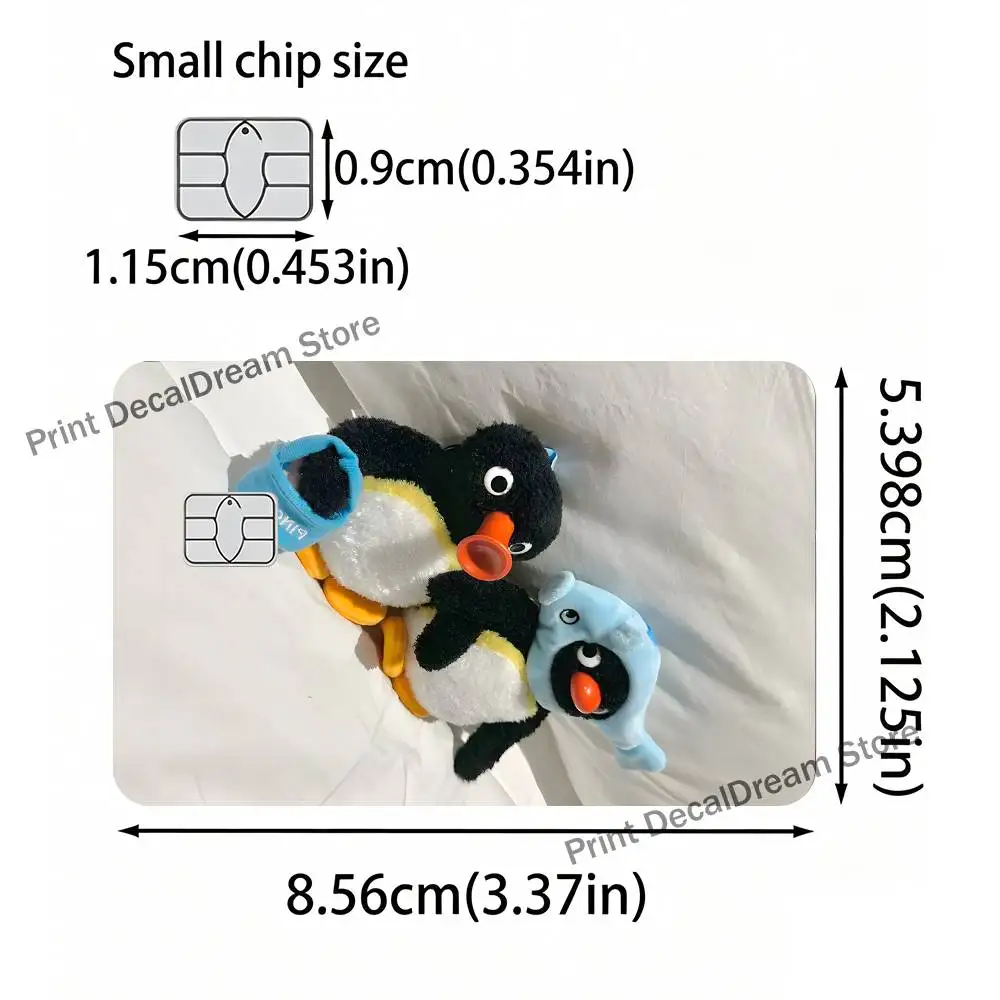 Cute P-Pingu Card Stickers Credit Visa Debit Bank Charge Card Bus Metro Waterproof Sticker Decal