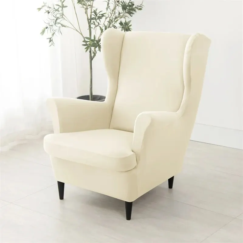 Wing Back Chair Stretch Cover, Spandex Slipcover, Poltrona inclinada, Cadeiras de escritório, Elastic Sofá Cobre com Almofada do Assento