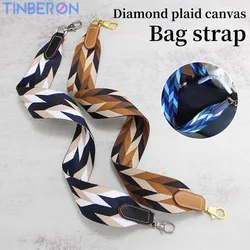 TINBERON Canvas Shoulder Bag Strap Luxury Handbag sostituzione borsa Strap Rhombic Plaid Jacquard fettuccia ampia borsa Strap accessorio