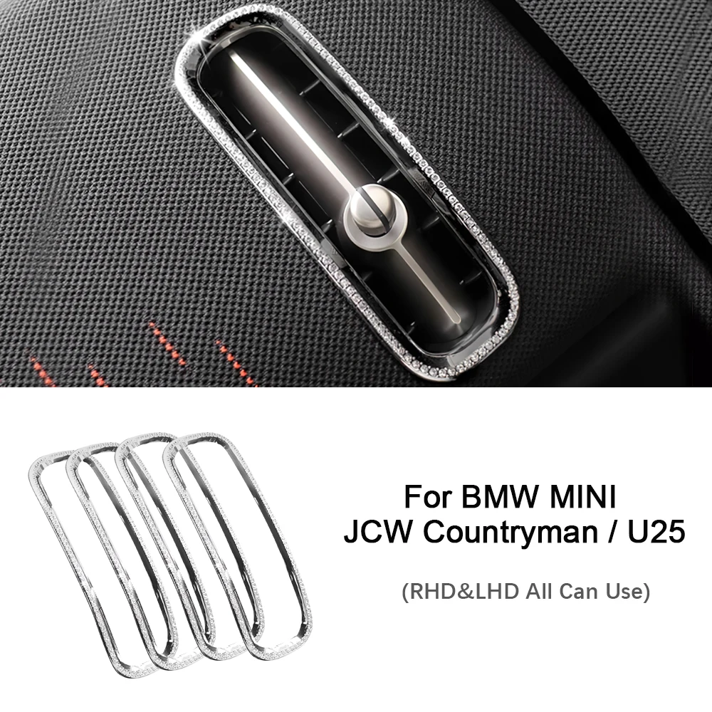

Car Dashboard Side Air Outlet Vent Cover Frame For Mini Cooper JCW Countryman U25 2024 2025 Crystal Artificial Diamond Sticker