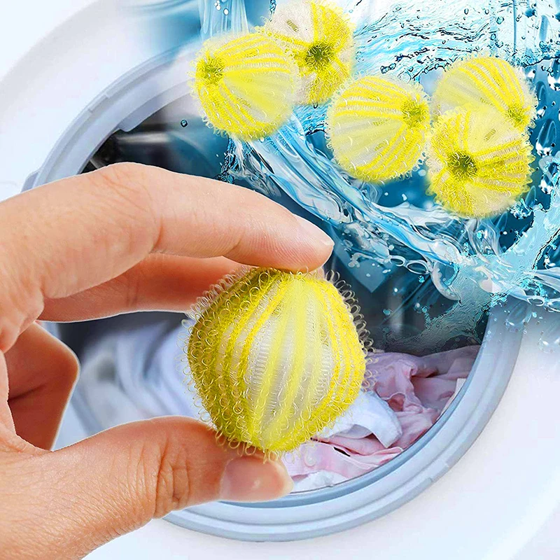 

4/6PCS Washing Machine Hair Filter 35mm Blue Nylon Laundry Balls Floating Fur Lint Hair Remover Catcher Reusable Laundry Ball