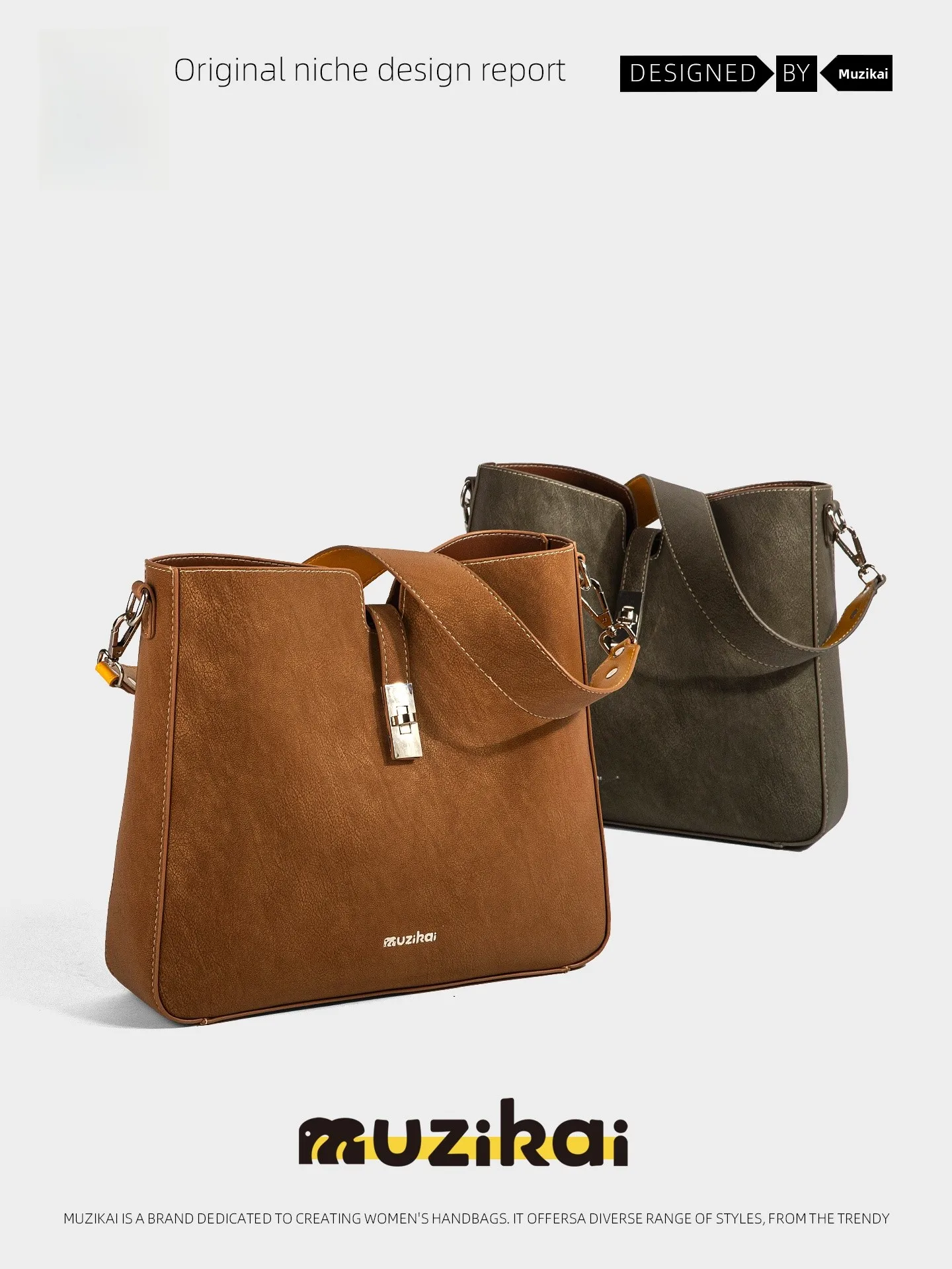 MuziKai Large Capacity Shoulder Bag Women's Simple Retro Commuter Crossbody Bag Casual Style Soft Handle Synthetic Leather In...