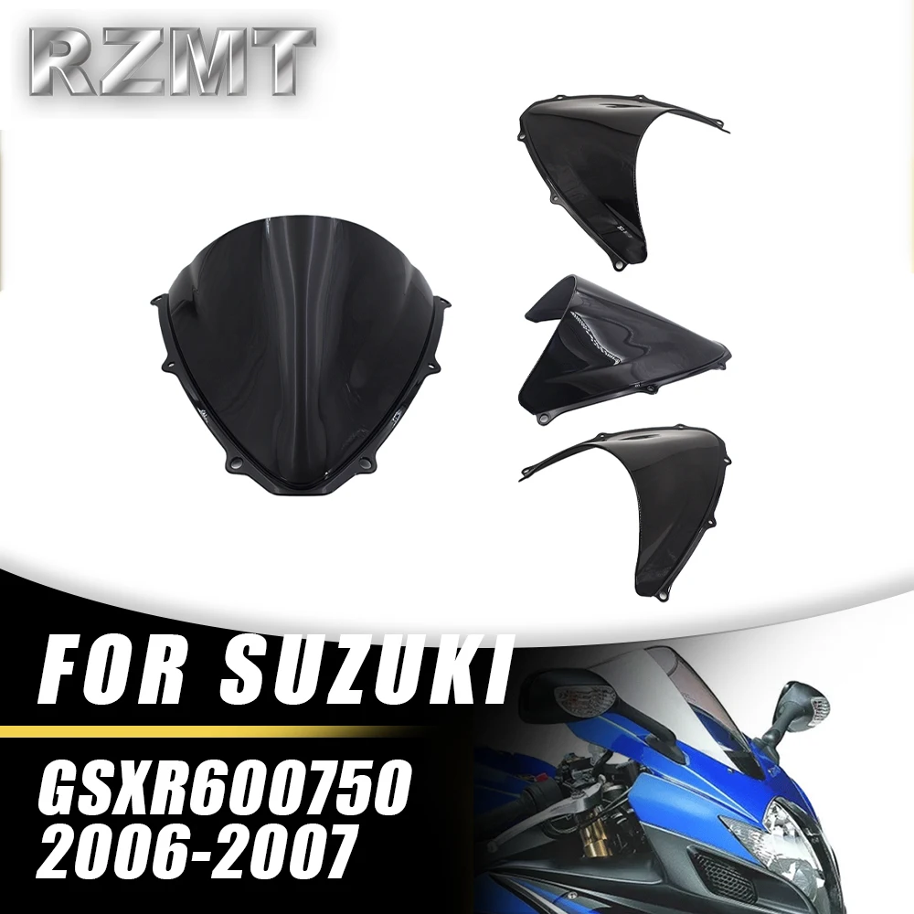 

Front Double Bubble Wind Deflector Windscreen For SUZUKI GSX-R600 GSX-R750 2006-2007 Motorcycle Accessories Windshield