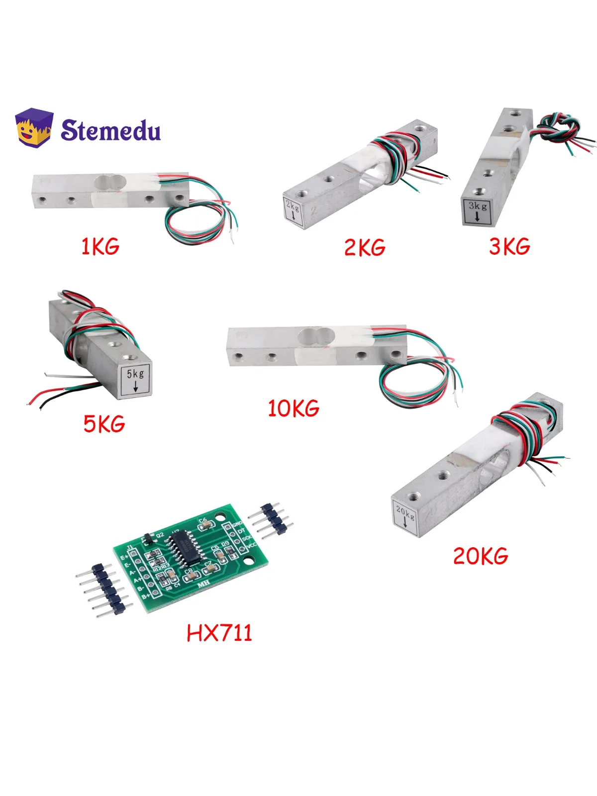 YZC-133 Tragbarer Wägesensor 1 kg 2 kg 3 kg 5 kg 10 kg 20 kg Gewichtssensor Wägezelle HX711 AD-Modul für Arduino Elektronische Waage
