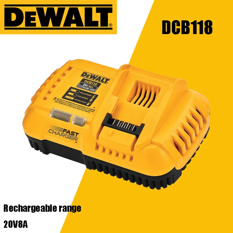 Imagem -04 - Dewalt-lithium Ion Battery Charger Ventilador Refrigerado Carregador Rápido Dcb1102 Dcb1104 Dcb118 220v