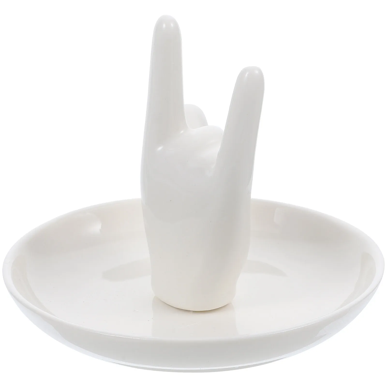 

Elegant Hand Mode Ceramic Ring Holder Stand Jewelry Storage Tray Display for Wedding Gift Valentine's Day Anniversary Christmas