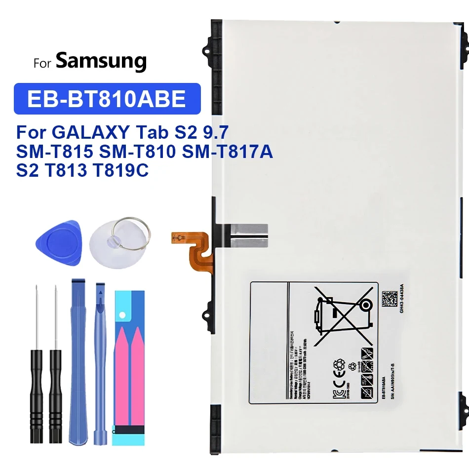 Replacement Battery For Samsung Galaxy Tab S2 9.7 T815C S2 T813 T815 T819C SM-T815 SM-T810 SM-T817A EB-BT810ABE/ABA