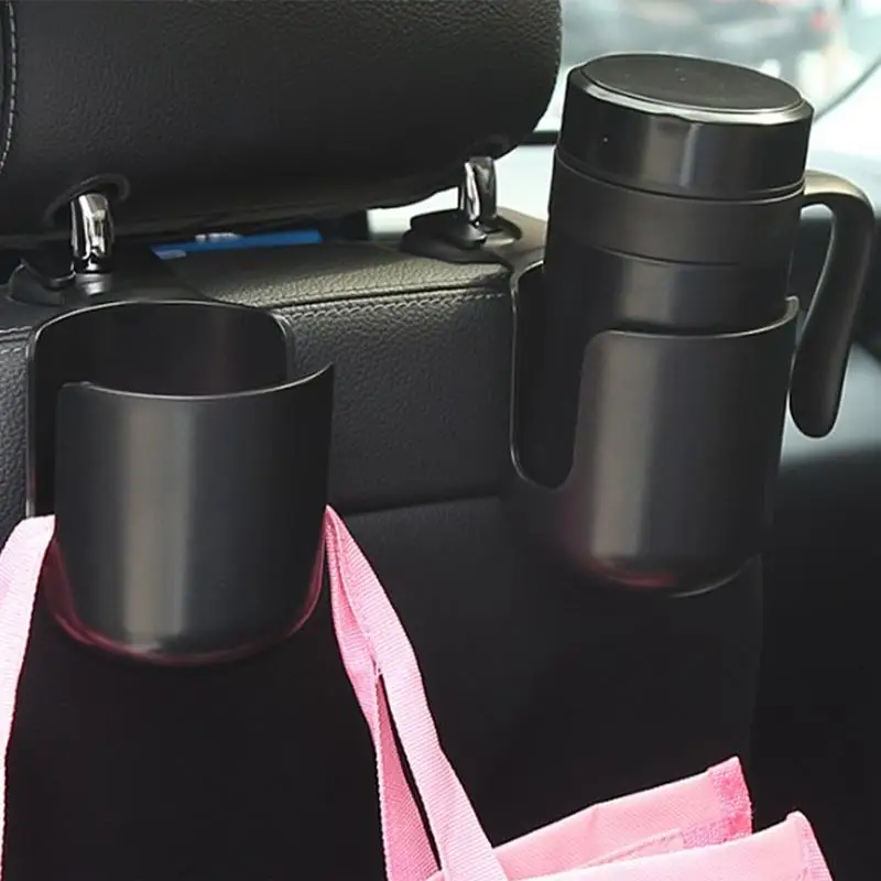 Back Seat Cup Holder Hangable Car Seat Back Drink Holder Easy Installation Car Interior Organizers Multifunctional Bag Hooks For