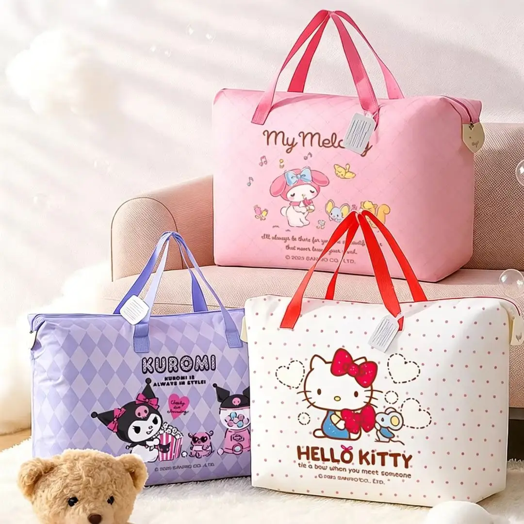 Sanrio Large Capacity Storage Bag, Cotton Duvet Bag, Cartoon Travel, Seasonal Moving, Clothing Storage, Classification And Sorti