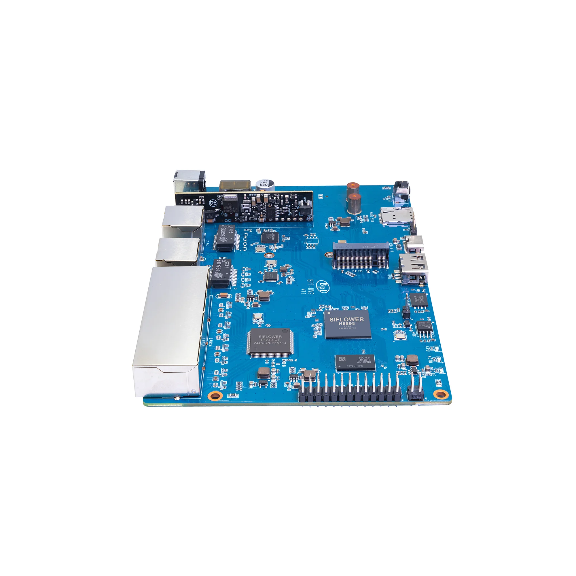 Banana Pi BPI-RV2 Siflower SF21H8898 Processador RISC-V de 4 núcleos 512 MB DDR3 16 MB SPI NOR flash RTC Risc-V Gateway Board