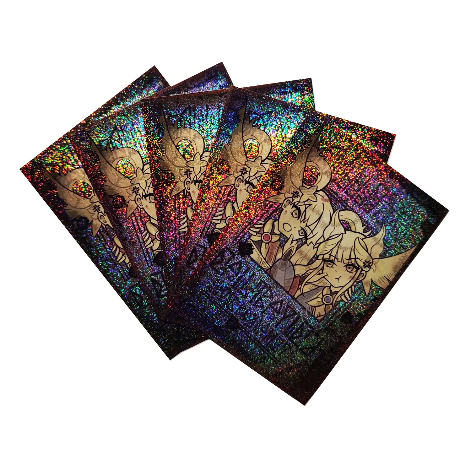 

63x90 мм 60 шт. голографические рукава для карт YUGIOH рукава для карт иллюстрация аниме защитная крышка для карт для настольных игр коллекционные карточки