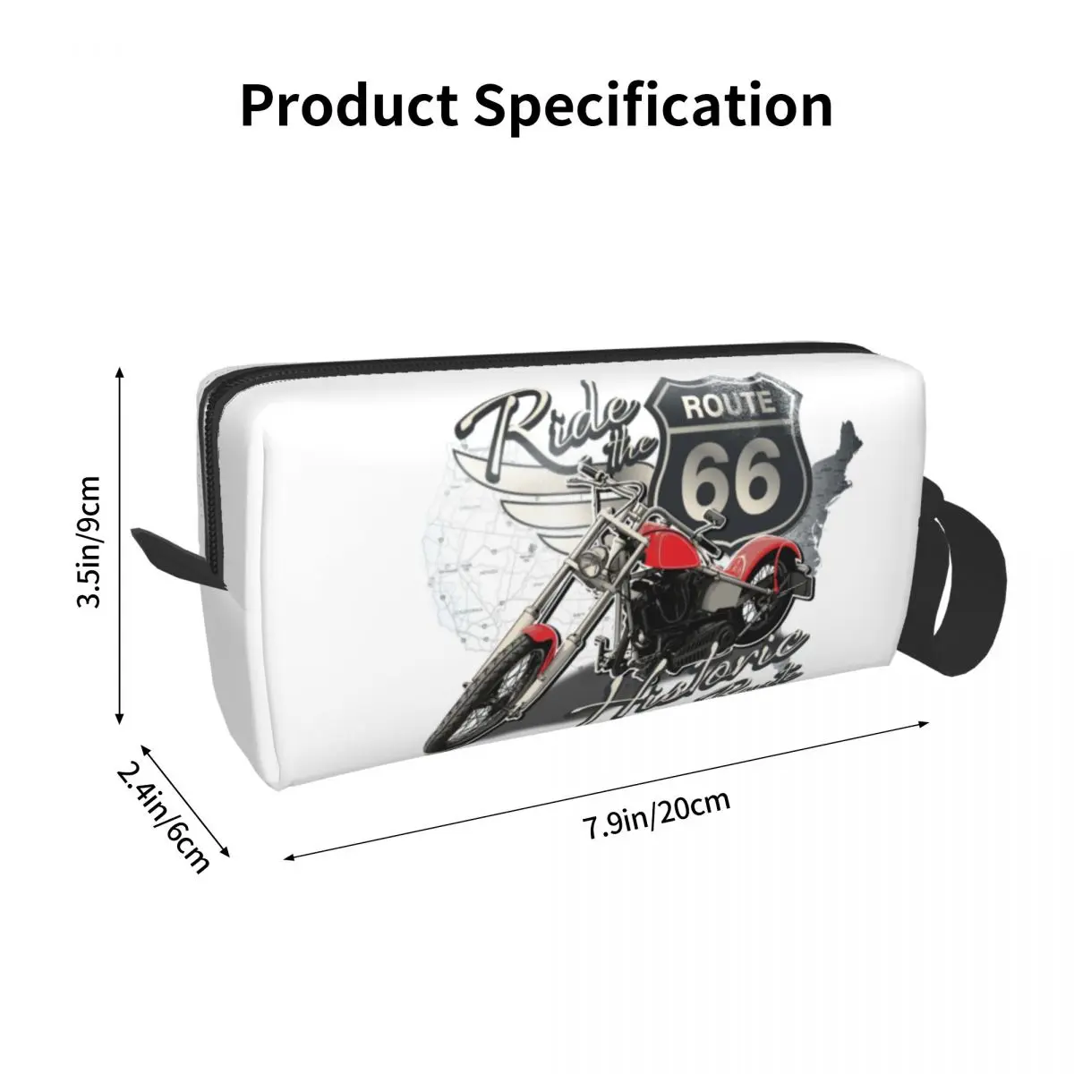 Route 66 Reise Motorrad Fahrt Reise Kosmetik tasche Frauen American Road Make-up Toiletten artikel Veranstalter Damen Beauty Storage Dopp Kit