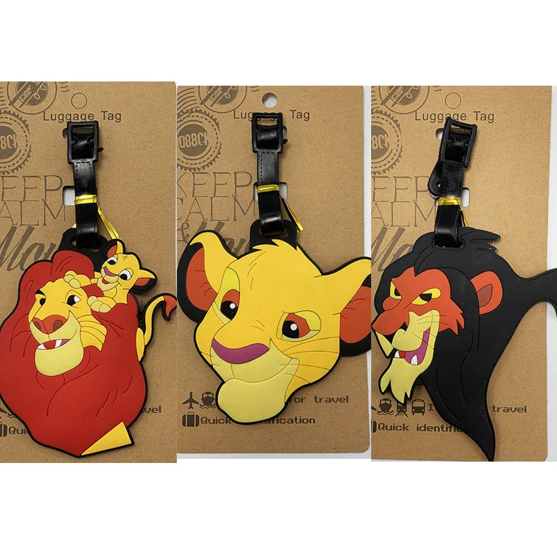 New Lion King Disney Travel Accessories Luggage Tag Silica Gel Suitcase ID Addres Holder Baggage Boarding Tag