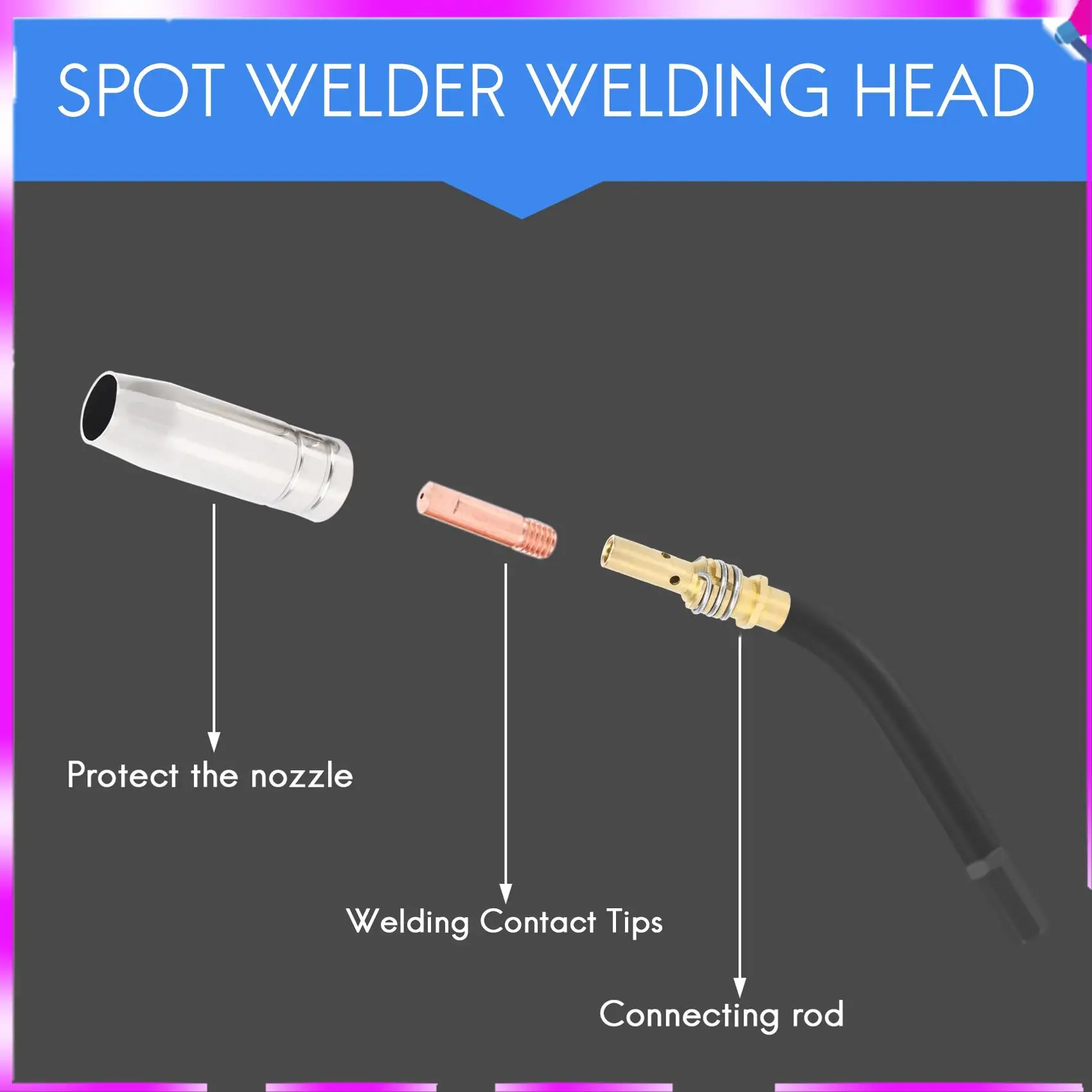 N96R 9Pcs/Set 15Ak Mig/ Welding Nozzle Contact Tips 0.8X25mm M6 Gas Connector Holder Set Ad068+