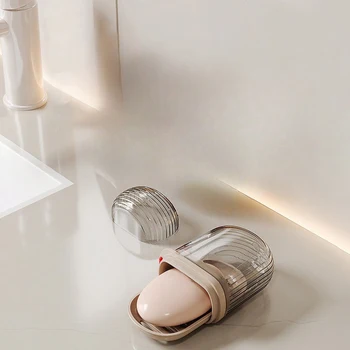 뚜껑이 달린 플라스틱 비누 접시, 여행용 상자 거치대 용기, 튼튼한 비누 케이스, 강력한 밀봉 정리함, 욕실 가정 야외 하이킹 