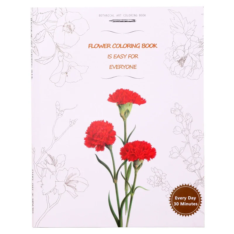 Four Seasons Flower English Coloring Book Is Easy For Everyone Botanical Art Painting Book