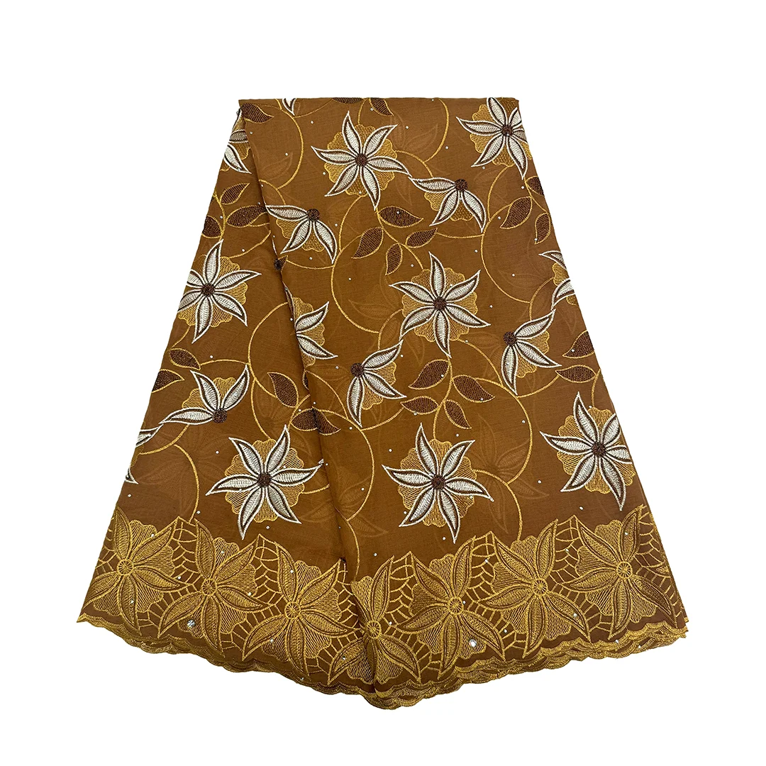 Новейший дизайн, африканская хлопковая кружевная ткань, 5 ярдов, швейцарская вуаль, кружевная вышивка, хлопковая ткань для женщин, шить свадебные платья
