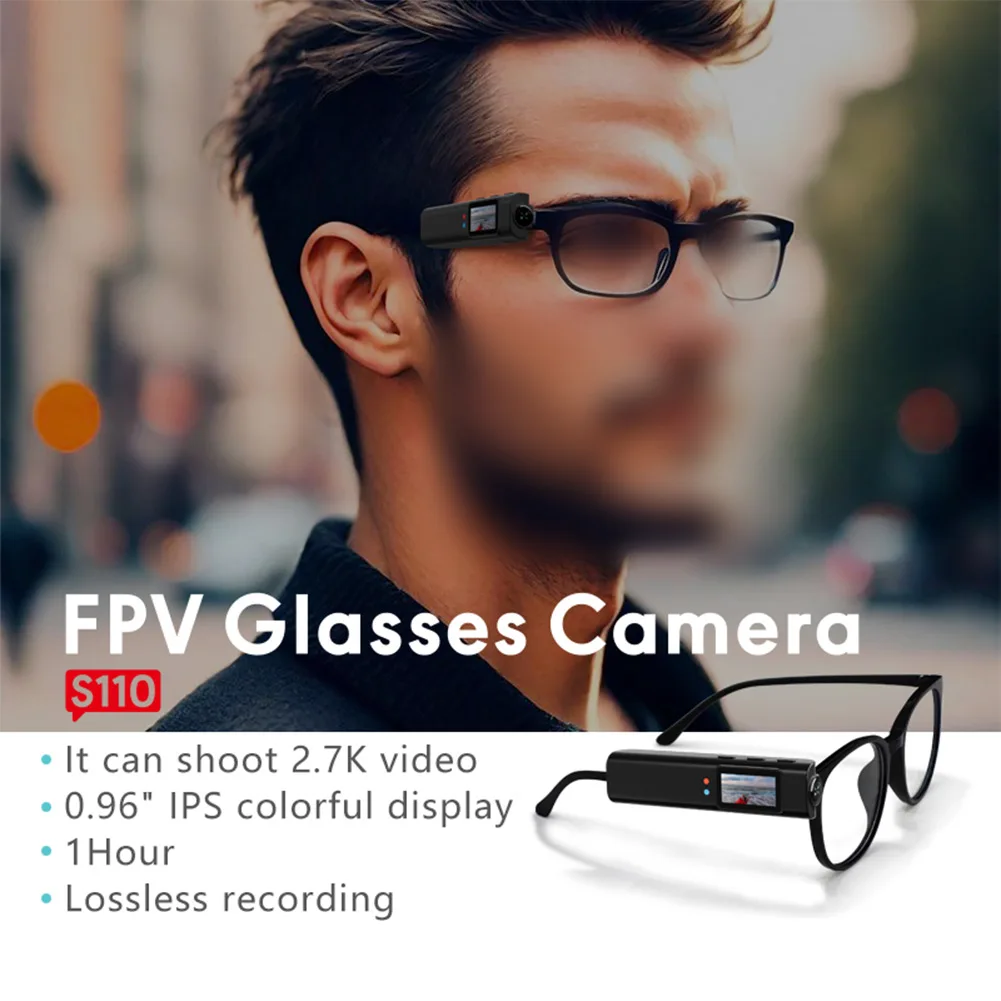 

Новая портативная видеокамера 2K с защитой от тряски и углом обзора 110° ° Широкоугольные очки-камера HD с Wi-Fi и функцией записи видео и звука