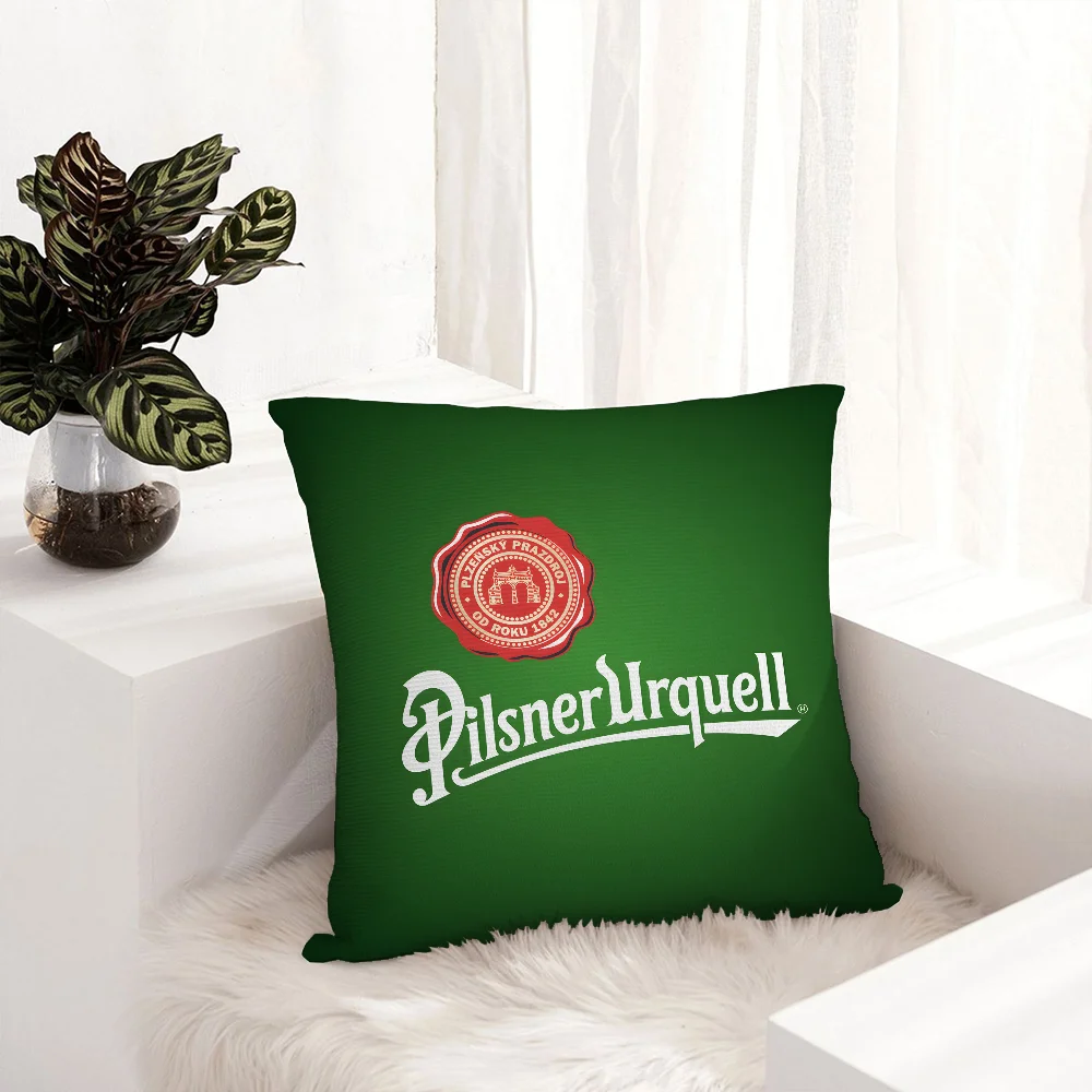 P-Pilsner-U-UrquellS beer Pillow Case Plush Fabric Soft Pillowcase Double Sided Print  Sofa Cushion Cover Throw Pillow Cover